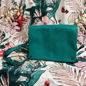 Brand New: Street Level Demi Fold over Vegan Crossbody bag in Turquoise